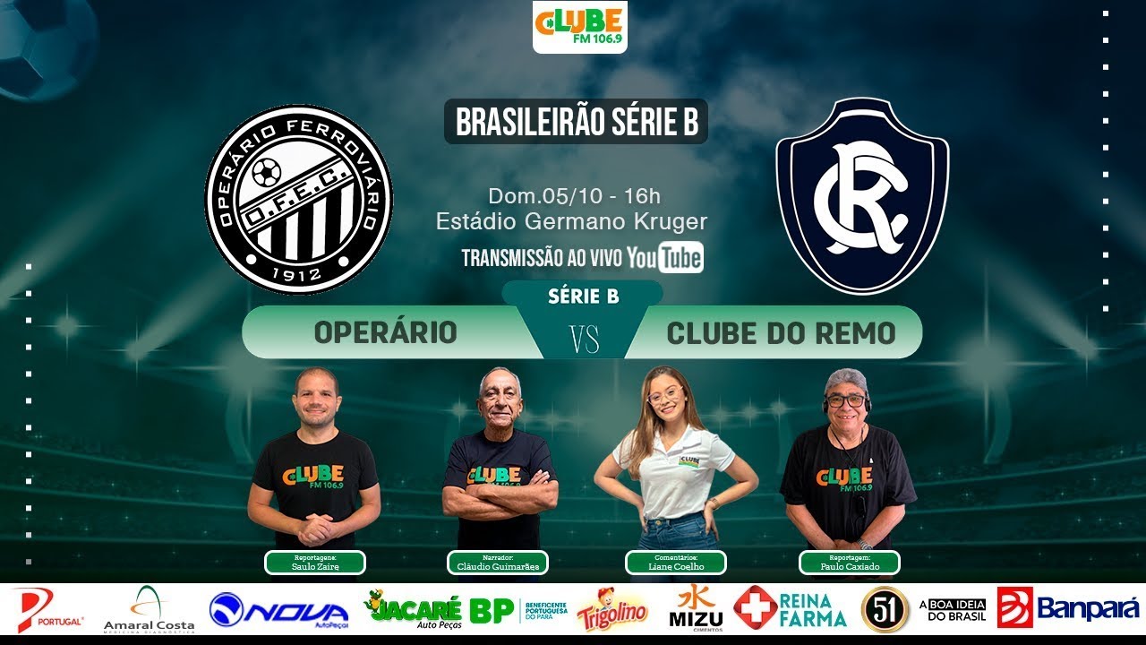 AO VIVO OPERÁRIO X CLUBE DO REMO | 30º RODADA | BRASILEIRÃO SÉRIE B ...