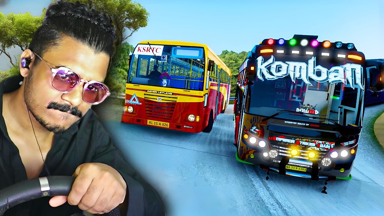 KOMBAN BUS VS KSRTC BUS RACE In Dangerous Roads in Kerala