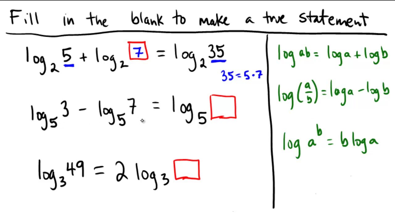 Logarithm rules! - YouTube