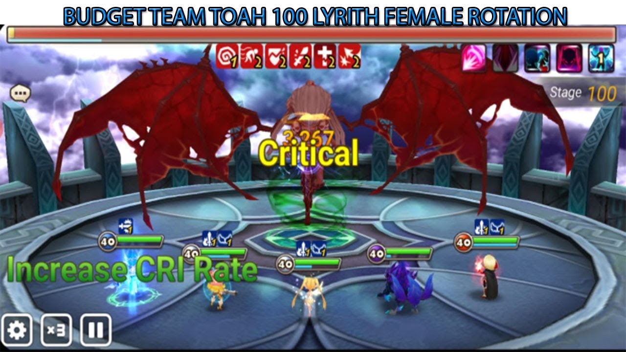 Summoners War : TOA Hard 100 F Lyrith F2P Budget Team (Ft Kro 2A)