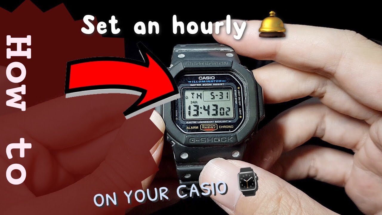 how to set hourly alarm on casio illuminator watch