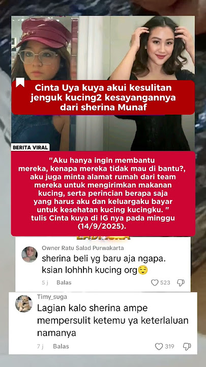 Cinta Kuya akui kesulitan j3nguk dan ambil kembali kucingnya. #shorts #trending #fyp #viral
