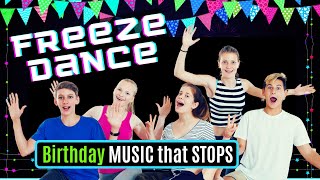 Birthday FREEZE DANCE music that stops - Musical Statues