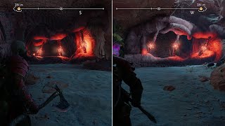 Alfheim The Forbidden Sands - Throwing Axe Puzzles / Red Vine Puzzle Guide [God of War Ragnarok]
