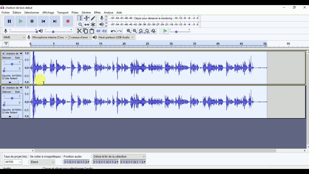 Transformer Un Fichier Audio De Mono Vers Stereo Audacity Youtube