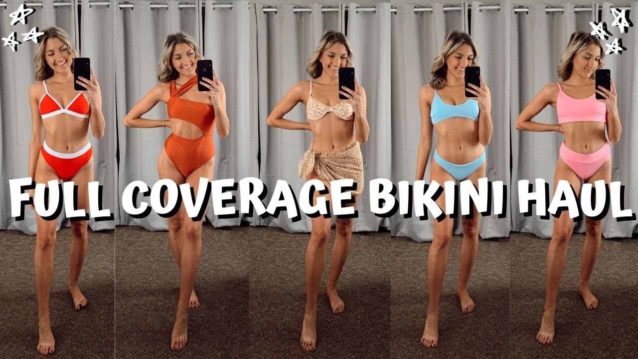 HUGE FULL COVERAGE BIKINI HAUL 2021 // testing 30 family friendly suits  under $15 