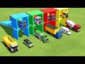 TRANSPORTING MERCEDES MINI BUS, VOLKSWAGEN POLICE, FORD POLICE, MERCEDES FIRE TRUCK TO GARAGE | FS22