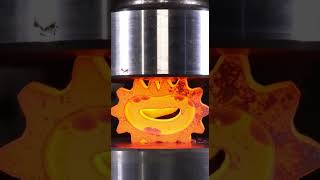 Red Hot Aluminum Gear Wheel Crushing at 920°C 🔥 Hydraulic Press Extreme Destruction