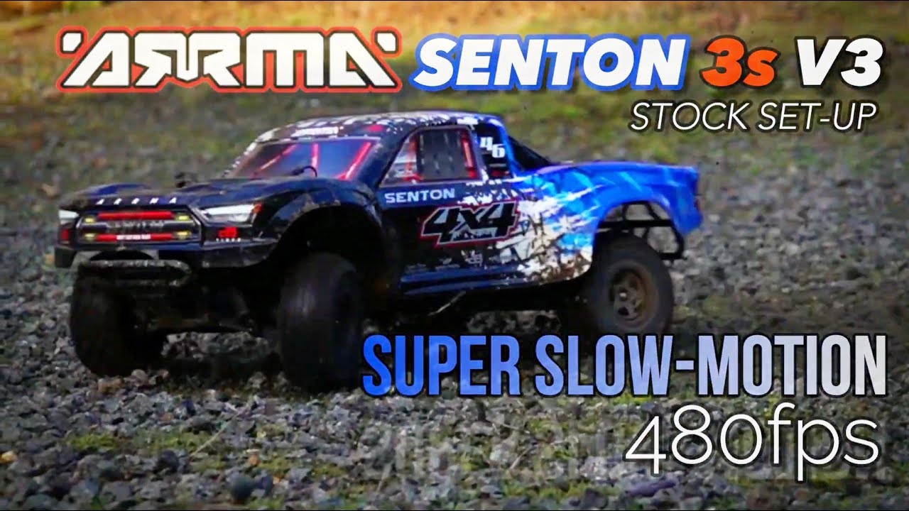Arrma Senton 3s V3 | Stock | super slow motion | 480fps | RC car | Arrma RC | 1/10 RC | 