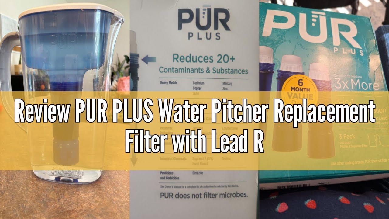 Review PUR PLUS Water Pitcher Replacement Filter with Lead Reduction (4 Pack), Blue – Compatible wit