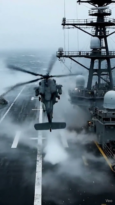 Helicopter Scrapes Aircraft Carrier During Landing 🚁💥