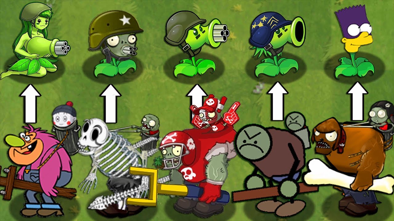 100% All Gatling PEA Plant VS All Gargantuar - PvZ Mod Team Plants ...