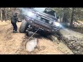 13" Lifted Toyota Tundra On 37's Stuck In An Icy Mud Bog