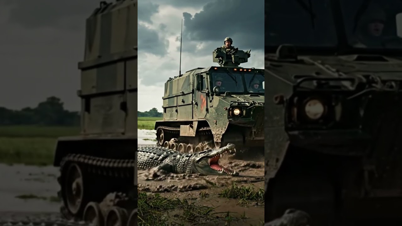 Tank vs crocodile  
