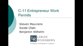 C-11 Entrepreneur Work Permits