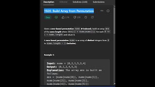 Leetcode 1920. Build Array from Permutation  JAVA solution