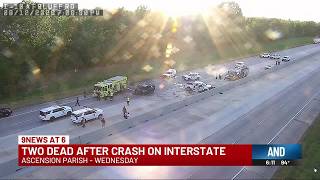 2 killed in I-10 four-vehicle crash in Ascension Parish