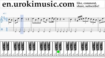 Piano lessons (right hand) Luis Fonsi - Despacito Sheet Music Tutorial Part#2 um-a352