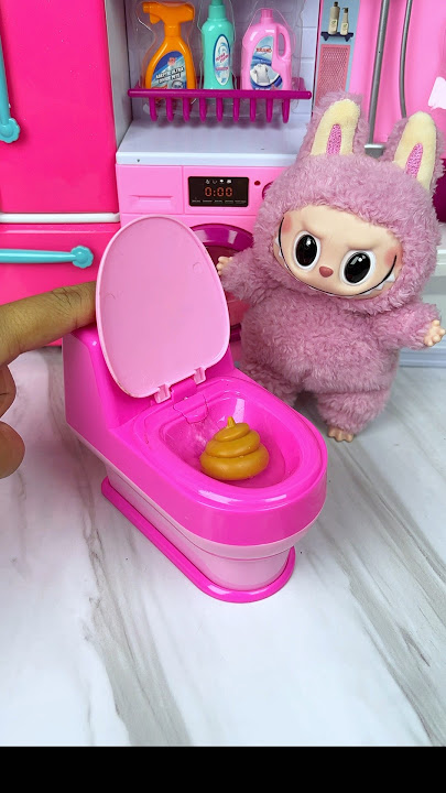 Satisfying with Unboxing & Review Miniature Funny Toilet And Labubu Set Toys, ASMR Videos