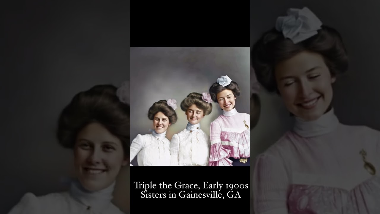 3 sisters, preserved in a photograph by Nathan C. White in Gainesville, Georgia, circa early 1900s.
