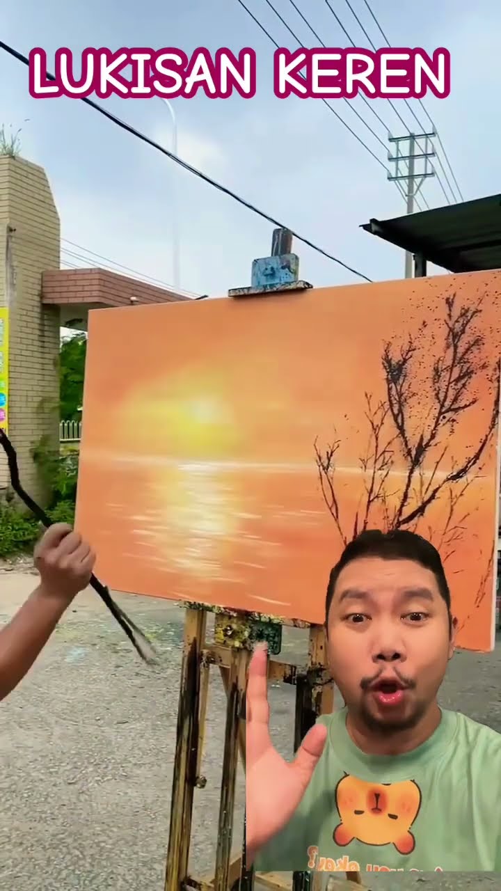 LUKISAN PANTAI YANG KEREN!!!?? #art #painting #homedecor #shortsfeed