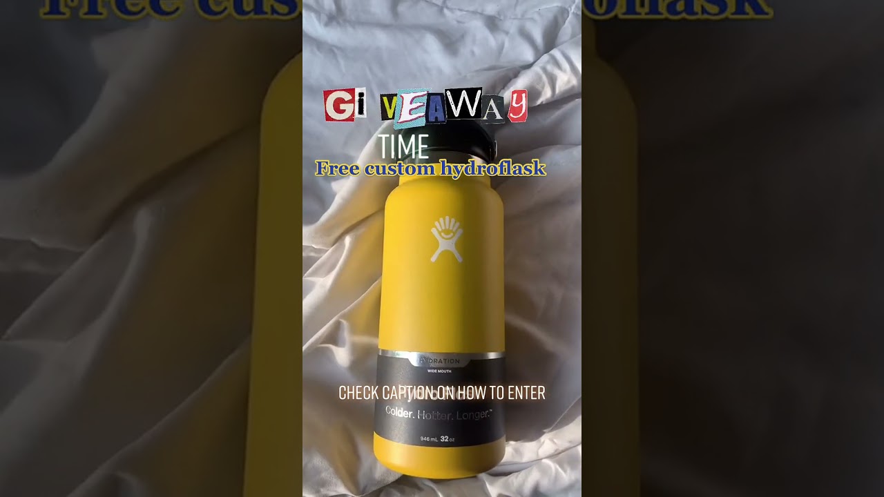 Win a custom yellow hydro flask! enter by following, liking, & commenting