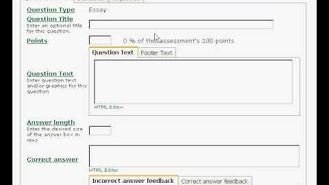 Creating Assessments in ANGEL (Part 6 of 8) - Adding Short Answer or Essay questions.
