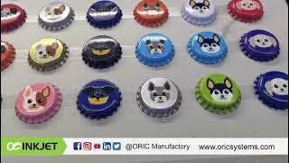 #ORIC #AINKJET OR-6090 UV Printing of the bottle caps Multiple color printing modesPrinthead