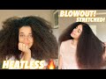 Ya HEATLESS BLOWOUT on NATURAL HAIR | STRETCHED hair..