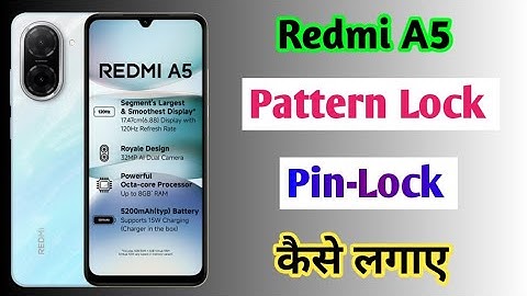 Redmi A5 Pattern & Pin Lock Setting/Redmi A5 me screen lock kaise lagaye