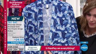 Rhonda Shear Printed Knit TieFront Wrap Robe
