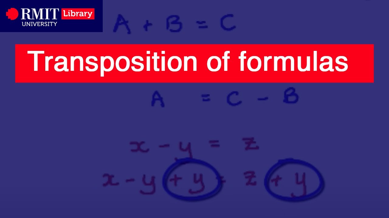 Transposition of formulas - YouTube