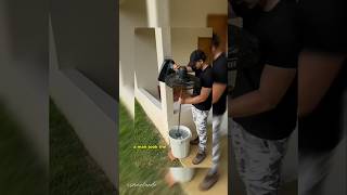 Smart man!😉 took the initiative to turn a fan into a washing machine #smartman #shorts #shortsvideos