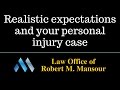 http://www.valencialawyer.com (661) 414-7100. Santa Clarita accident attorney Robert Mansour discusses having reasonable expectations for your accident injury case.  The hype created by the late night TV commercials is misleading....