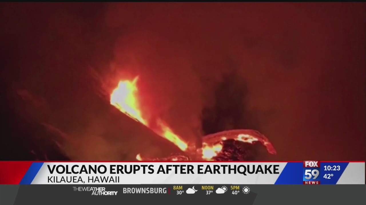 Volcano erupts in Hawaii after earthquake