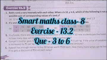 smart maths chapter 13 exercise 13.2 |schand maths class 8 ch-13 ex 13.2 | direct inverse proportion