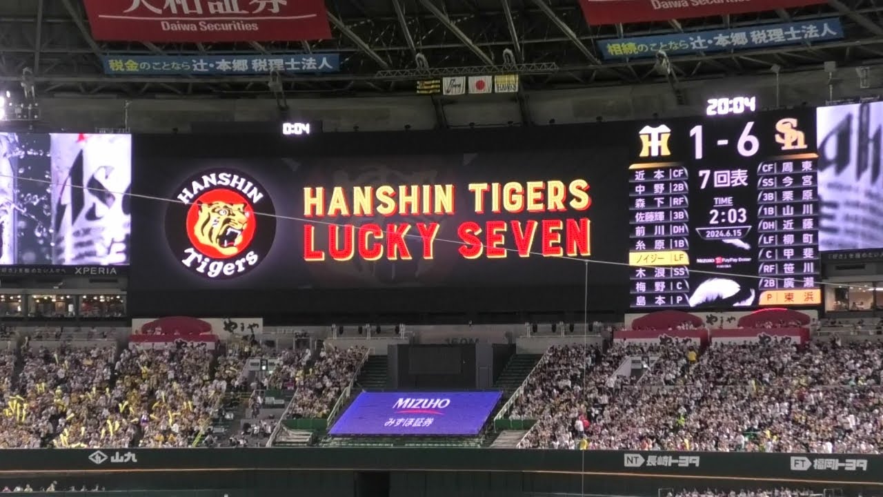 塁審も注目するw。阪神タイガース ラッキー７～みずほPayPayドーム 2024.6.15