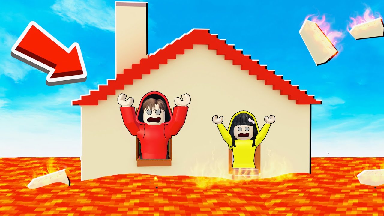 Yuta, Mio Dan Baby Celine Naik Ke Tempat Lebih Tinggi Hindari Banjir Lava || ROBLOX