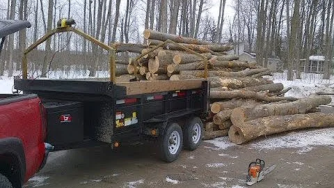 loading dump trailer with winch