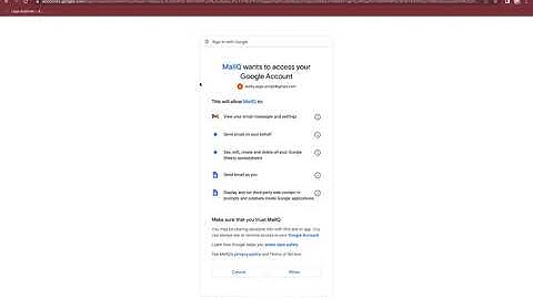 MailQ Google Sheet Add-on OAuth Consent Screen