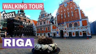 🇱🇻 Riga in autumn - Walking Tour of Riga, capital of Latvia 2021 in 4K