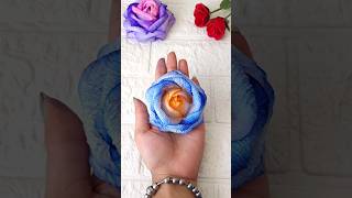 aesthetic tissue paper rose/ tissue paper flower #diyrose #aestheticrose #shortsviral