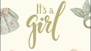 Elegant Beige & Green Baby Girl Announcement Video | Custom Digital Baby Announcement 🌿✨