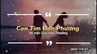 Con Tim Đơn Phương ( nhạc hoa lời Việt Lưu Văn Thưởng) nhạc hot tichtock 
