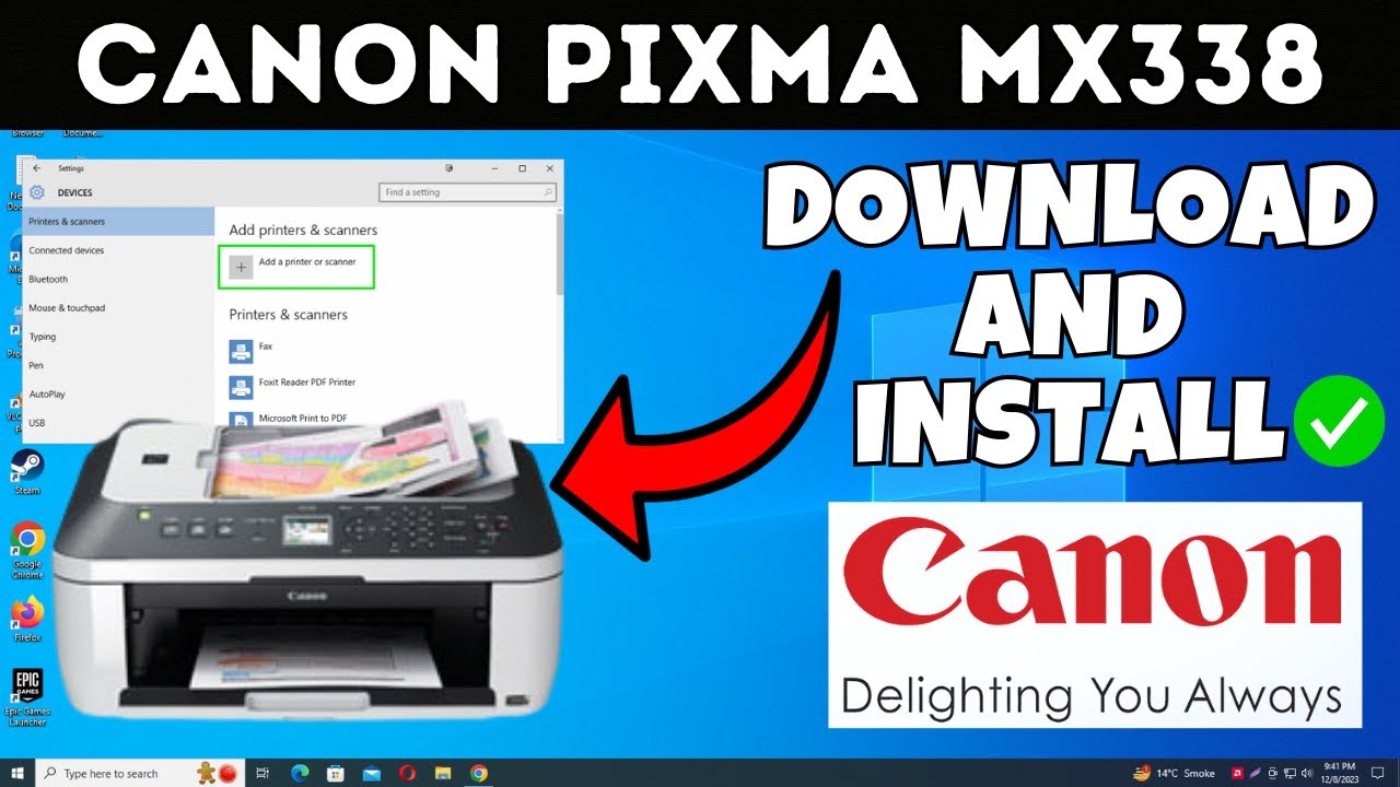How To Download & Install Canon PIXMA MX338 Printer Driver in Windows Laptop /PC