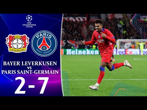 أهداف مباراة باير ليفركوزن وباريس سان جيرمان 2 7 دوري أبطال أوروبا 2025