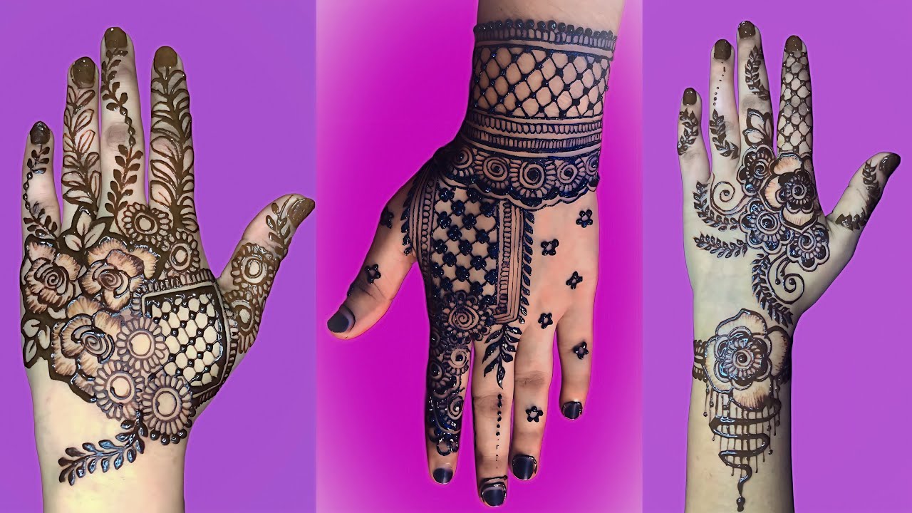 2025 ki 4 Simple latest backhand mehndi design ||mendhi ka desing ...