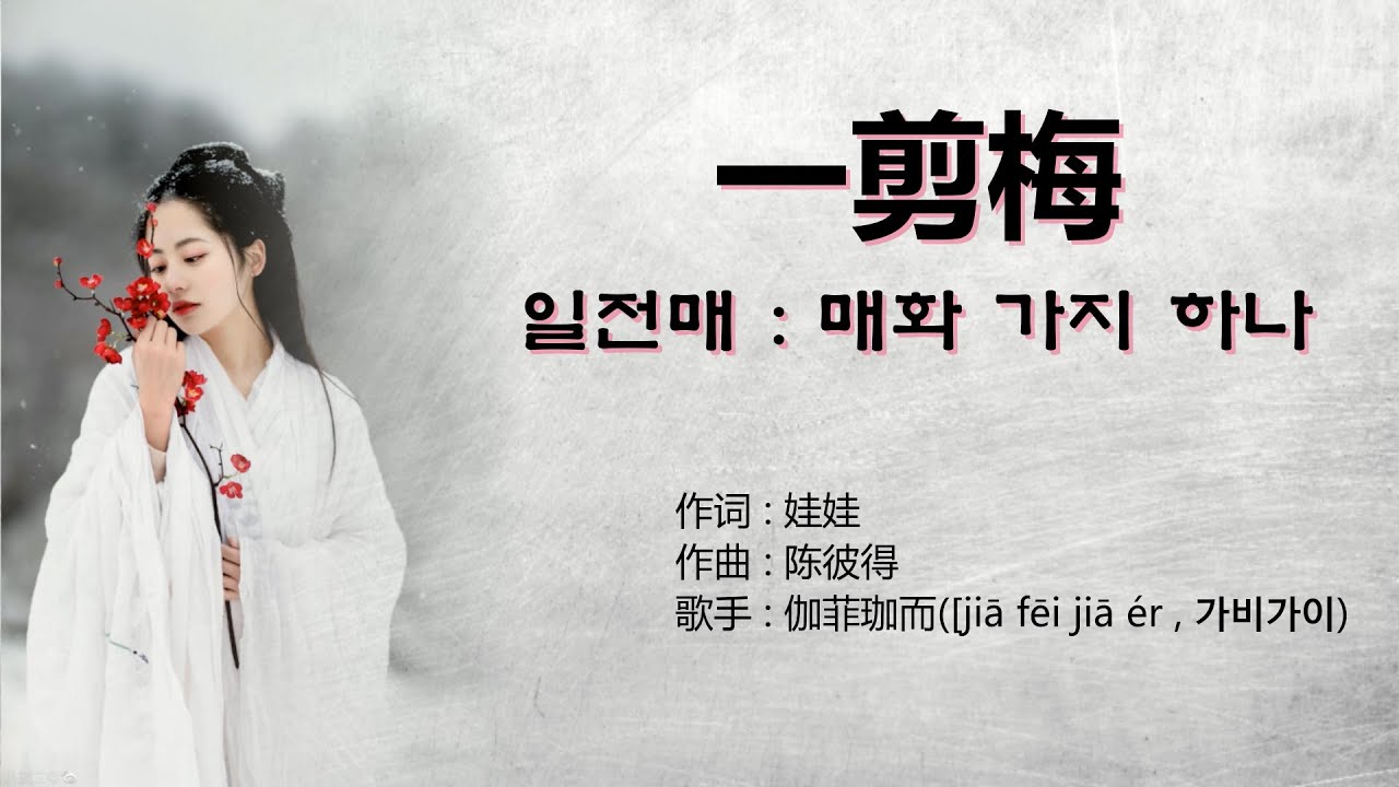 伽菲珈而(Jia fei Jia er) - 一剪梅(일전매 : 매화 가지 하나) + 费玉清原唱(비옥청 원곡) 【가사번역】