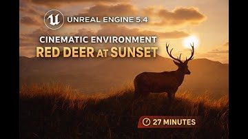 🌄 Cinematic Environment – Red Deer at Sunset | Unreal Engine 5.4