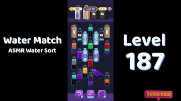 Water Match Level 187 Walkthrough 💧🎮 | Water Match ASMR Water Sort | Solutionguruji